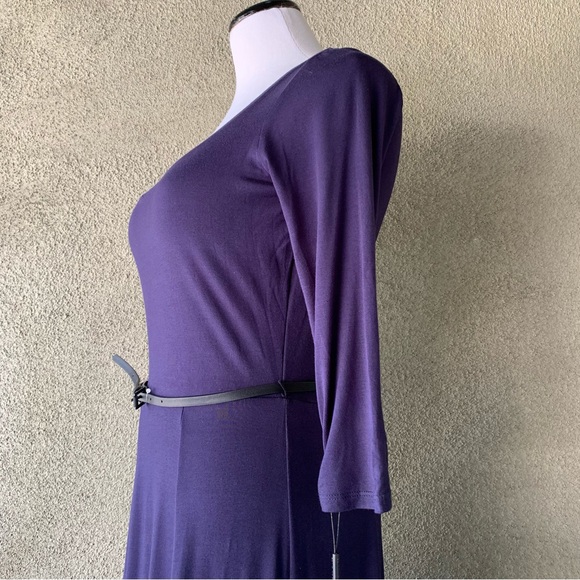 “Calvin Klein” Indigo Blue Fit & Flare Midi-Dress size 8 - Picture 6 of 12